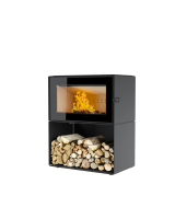 Печь-камин Астов Куб 800 на дровнике