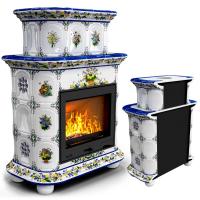 КимрПечь Прованс пристенный двухъярусный Луг (топка: Ладья-700) (топка: Ладья-700)