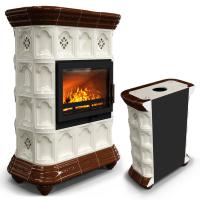 КимрПечь Истра пристенный Шоколад (комплектация: Облицовка для топок Ладья-600, Antek)