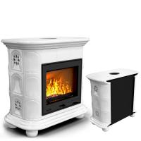 КимрПечь Прованс пристенный Белый. Камин с изразцами (топка: Ладья-600) (топка: Ладья-600)