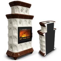 КимрПечь Керамическая печь Истра пристенный двухъярусный Шоколад (комплектация: Ладья-700)