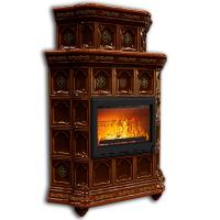 КимрПечь Истра угловой двухъярусный Каштан (комплектация: Облицовка для топки МЛ 700)