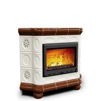 КимрПечь Медальон угловой Шоколад. Печь для отопления дома (топка: Ладья-600)