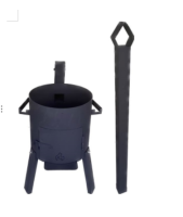 Печь под казан 12л. с дверцей, с трубой