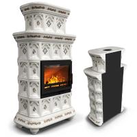 КимрПечь Керамическая печь Истра пристенный двухъярусный Прованс (комплектация: Ладья-700)