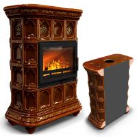 КимрПечь Истра пристенный Каштан (комплектация: Ладья-700)