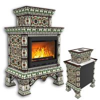 КимрПечь Изразцовая печь Кострома пристенный двухъярусный Ноябрь (топка: Ладья-600) (топка: Ладья-600)