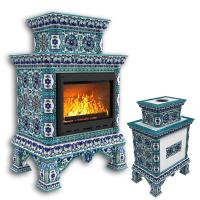 КимрПечь Изразцовая печь Кострома центральный двухъярусный Февраль (топка: Ладья-700) (топка: Ладья-700)