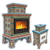 КимрПечь Изразцовая печь Кострома центральный двухъярусный Май (топка: Ладья-700) (топка: Ладья-700)