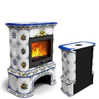 КимрПечь Прованс с дровником пристенный Луг (топка: Ладья-700)