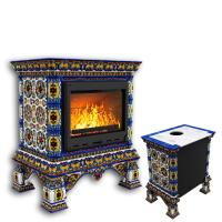 КимрПечь Изразцовая печь Кострома пристенный Январь (топка: Ладья-700) (топка: Ладья-700)