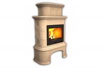 Камин КимрПечь Прованс с дровником пристенный двухъярусный Ваниль