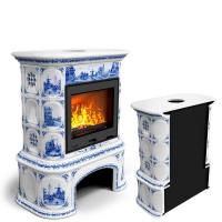 КимрПечь Прованс с дровником пристенный Голландия (топка: Ладья-600)