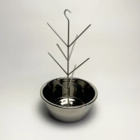 Елочка для тандыра 6 шипов с миской из нержавеющей стали (крючок) D 18/22/26/28см.