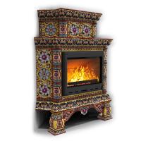 КимрПечь Изразцовая печь Кострома угловой двухъярусный Декабрь (топка: Ладья-600)