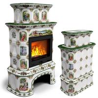 КимрПечь Прованс с дровником центральный двухъярусный Усадьба (топка: Ладья-700)