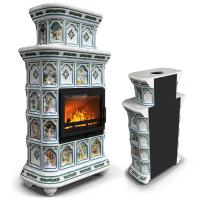 КимрПечь Керамическая печь Истра пристенный двухъярусный Фантазия (комплектация: Ладья-700)