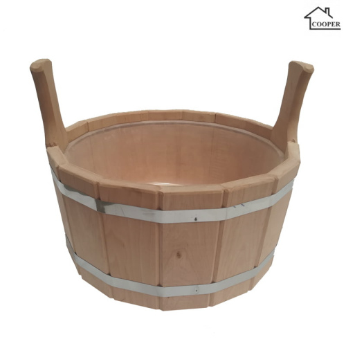 Шайка 12л Бондарь (Cooper) двуручная с пластиковой вставкой ольха ПЛ-14