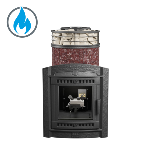 Печь банная «Атмосфера L» ламель+сетка с газовой горелкой ПроМеталл