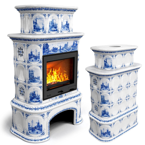 КимрПечь Прованс с дровником центральный двухъярусный Голландия (топка: Ладья-600)