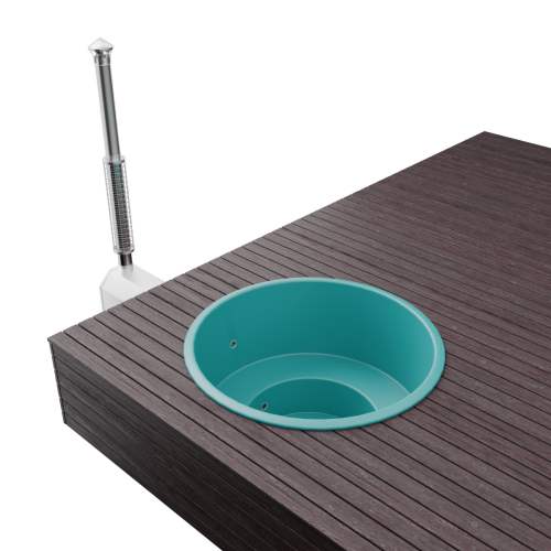 Купель БОНДАРСПА (BONDARSPA) встраиваемая в террасу. Полное погружение.