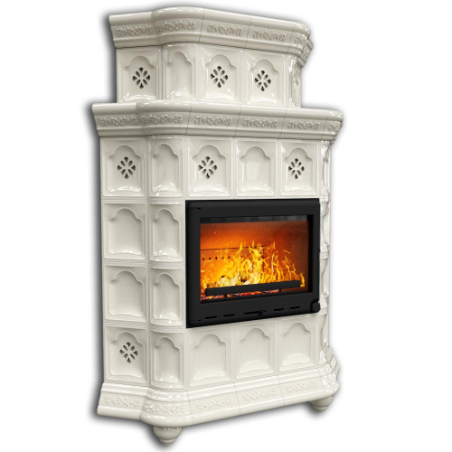 КимрПечь Керамическая печь Истра угловой двухъярусный Ваниль (комплектация: Ладья-700)