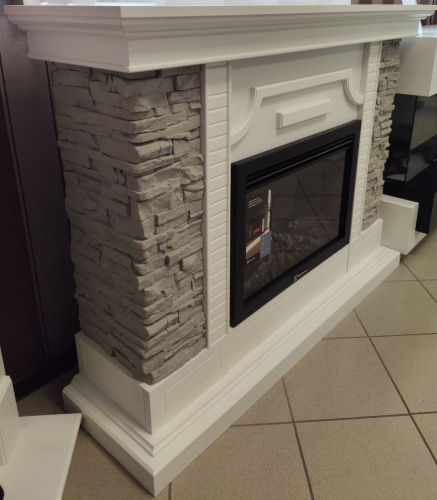 Комплект Портал Firelight Florida 25 белый, серый + Очаг Electrolux EFP/Р-2520LS N