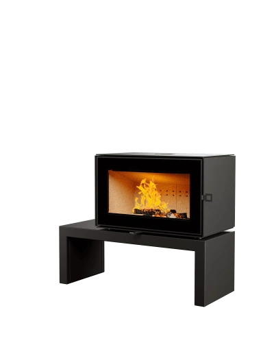 Печь-камин АСТОВ ASTOV КУБ 800 на подиуме