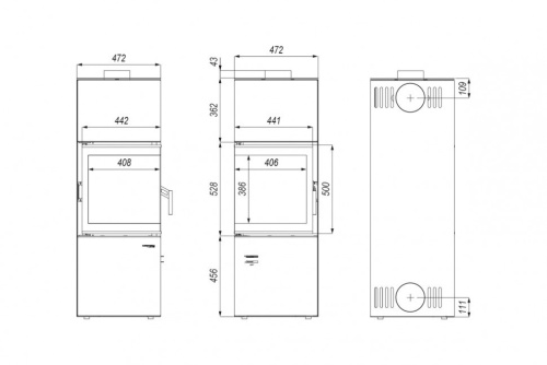 Печь-камин DEFRO HOME QUADROOM, 9,6 кВт, белая сталь