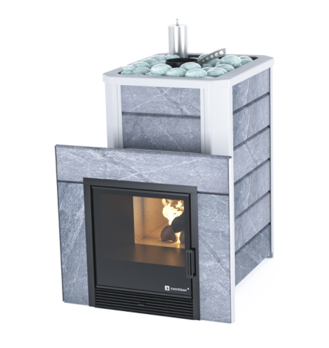 Печь для бани и сауны ИзиСтим Ялта 15 в камне Талькохлорит
