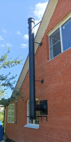 Печь Бахта, дымоход через стену (комплект с монтажом «под ключ»)