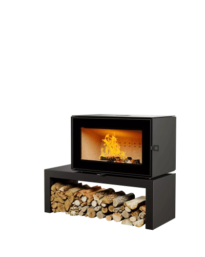 Печь-камин АСТОВ ASTOV КУБ 800 на подиуме