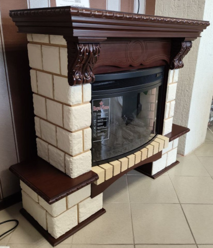 Комплект Портал Royal Flame Pierre Luxe Decor Шампань темный дуб + Очаг Royal Flame Dioramic 25 LED FX