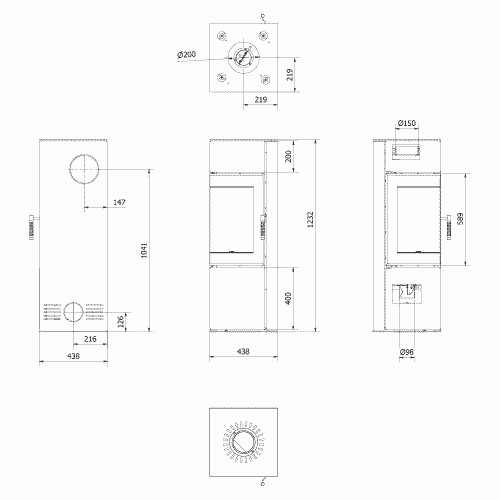 Печь-камин KRATKI ОДИН (ODYN)