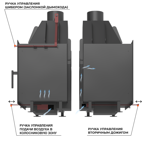 Камин ASTON Вертикаль «BRAN» Н-1346 Пироксенит Элит
