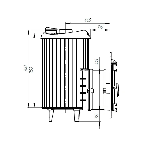 Печь для бани Атмосфера L до 20 м³ в ламелях ПроМеталл