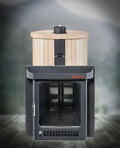 Печь для бани Ферингер Ламель Макси "Окаменевшее дерево" перенесенный рисунок до 38 м³ (серия ПФ)