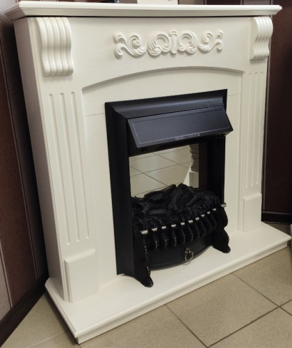 Комплект Угловой Портал RoyalFlame Sorrento Белый дуб + Очаг Fobos FX / Majestic FX