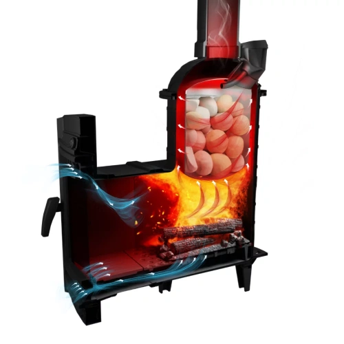 Печь для бани Атмосфера XL до 26 м³ в ламелях ПроМеталл