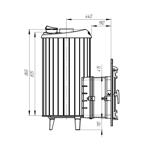 Печь для бани Атмосфера XL до 26 м³ в ламелях ПроМеталл