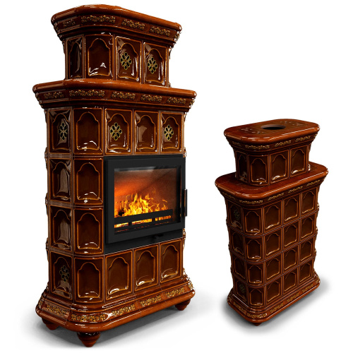 КимрПечь Истра центральный двухъярусный Каштан (комплектация: Ладья-600)