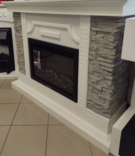 Комплект Портал Firelight Florida 25 белый, серый + Очаг Electrolux EFP/Р-2520LS N