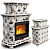КимрПечь Прованс центральный двухъярусный Зима в лесу (топка: Ладья-700) (топка: Ладья-700)