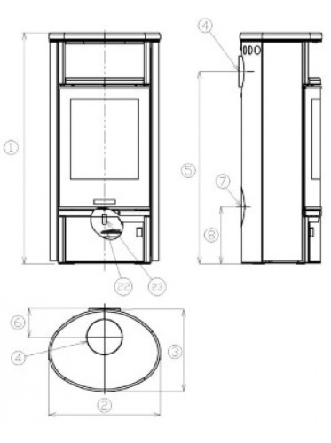 Печь-камин ABX Atlantik 5 с верхней плитой