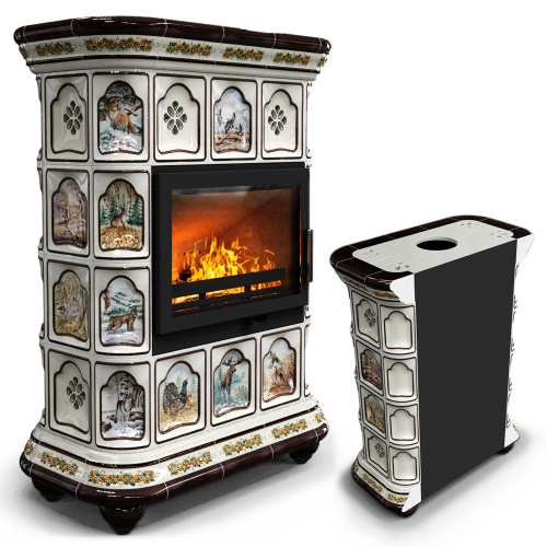 КимрПечь Истра пристенный Звери (комплектация: Ладья-700)