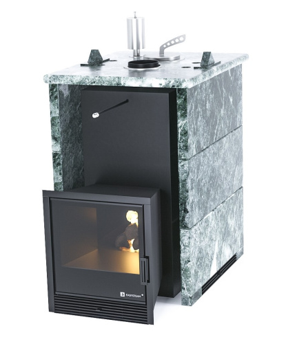 Печь для бани ИзиСтим Анапа в трехстороннем кожухе Змеевик