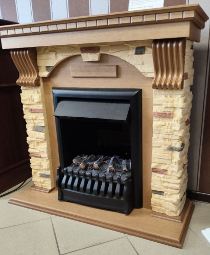 Комплект Портал Royal Flame Dublin арочный сланец темный дуб + Очаг Real Flame Oregan-S 3D BL